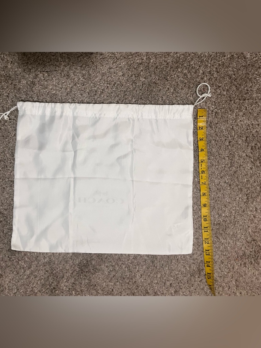 #20 COACH Drawstring Dust Bag in White - Picture 3 of 3